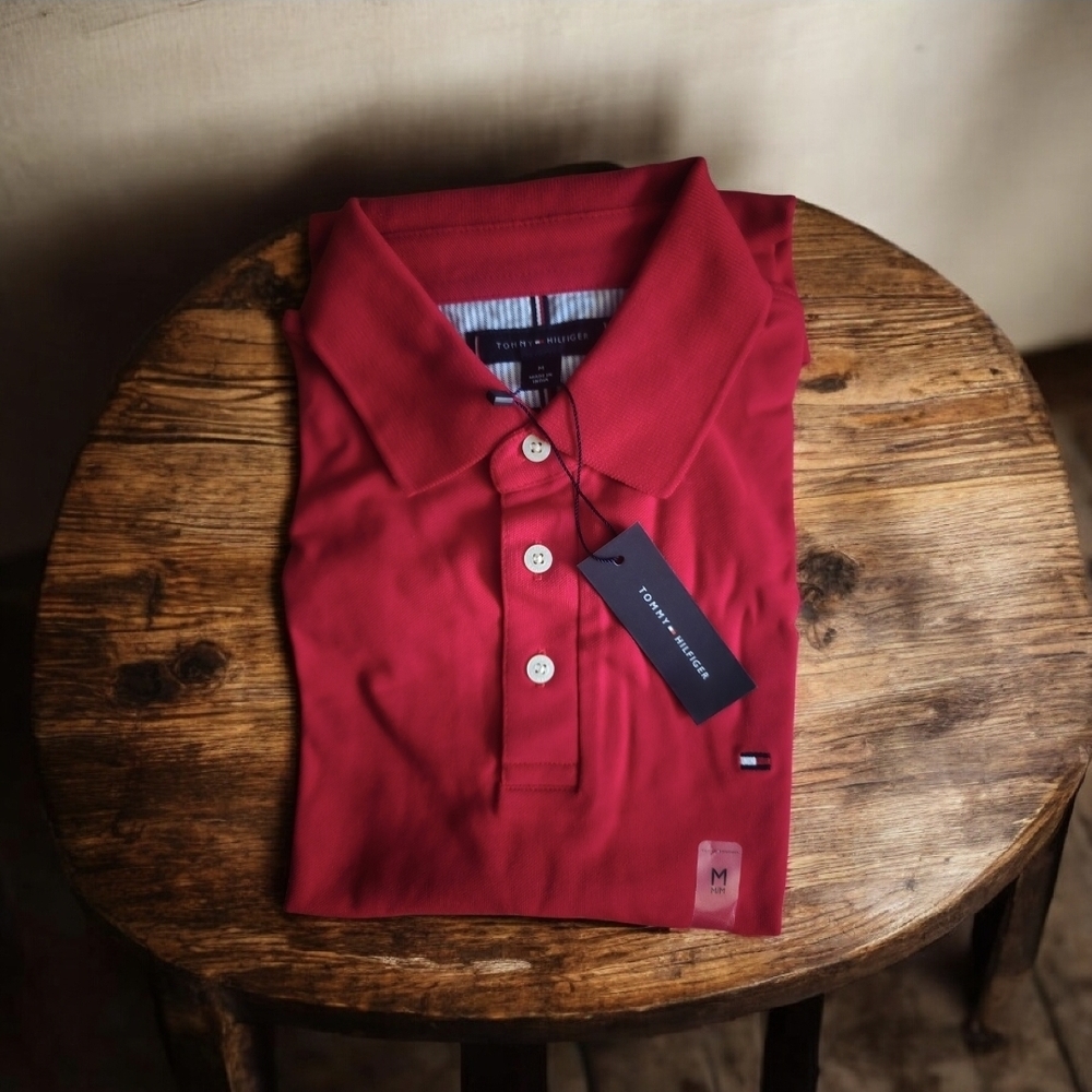 Tommy Hilfiger Bold Red Polo Shirt
